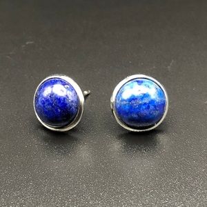 Lapis Lazuli x Silver stud earrings